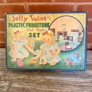 Jolly Twins Bedroom Set Furniture, Original Box Never Used USA 1946 See All Pics